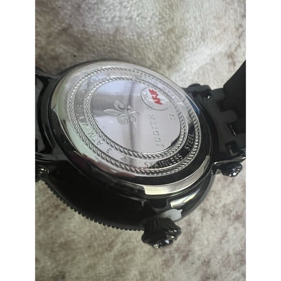 Judith Ripka Watch Mother of Pearl Black Stainless Steel Rhinestone London main image 3